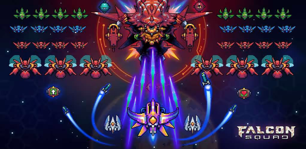 Falcon Squad - Space shooter دانلود بازی حمله به کهکشان جوخه شاهین اندروید
