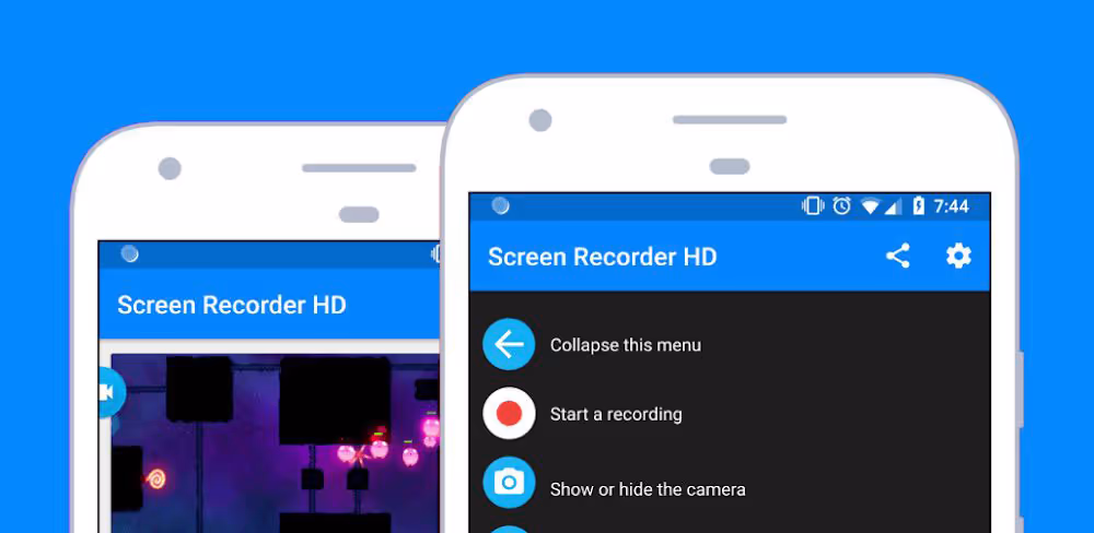 Screen Recorder برنامه فیلمبرداری همزمان از صفحه نمایش و دوربین سلفی و صدا