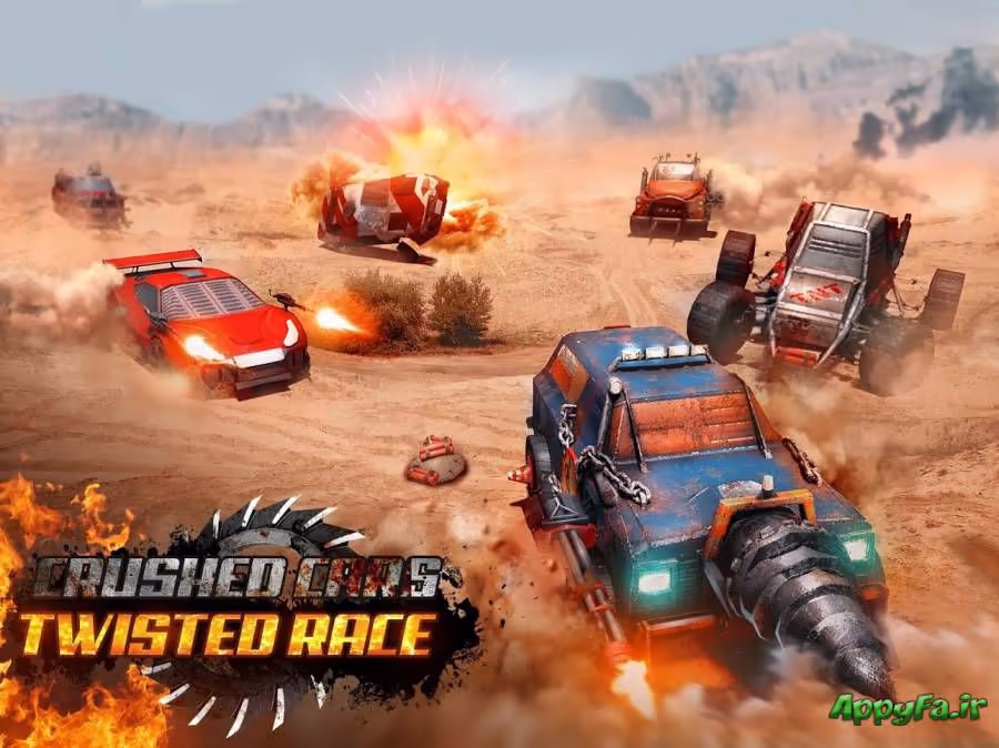 Crushed Cars 3D Extreme car racing shooter logo
